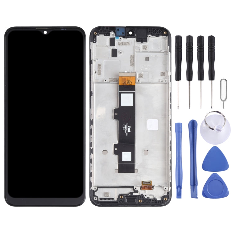 Motorola Moto G20 XT2128-1 XT2128-2 Black LCD Screen and Digitizer Assembly with Frame