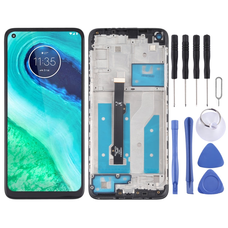 Motorola Moto G8 XT2045-1 LCD Screen and Digitizer Assembly with Frame (Black)
