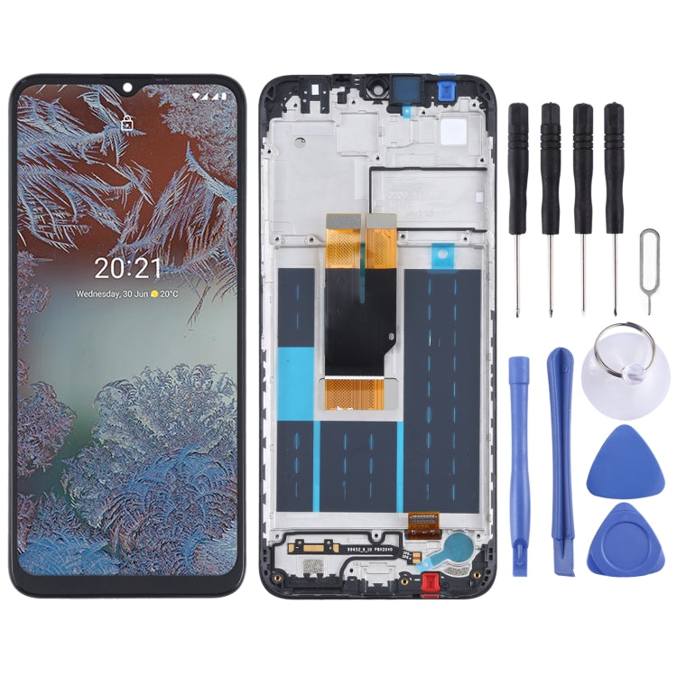 Black LCD Screen and Digitizer Full Assembly with Frame for Nokia G10/G20
