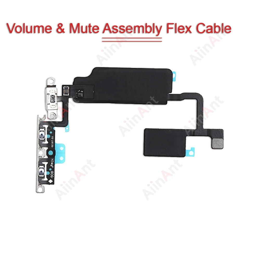 AiinAnt Power Volume Buttons Video Sound Up Down Volume Flex Cable For iPhone 11 Pro X Xs Max 14 15 Plus Phone Spare Parts