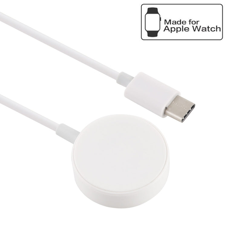 1M Type-C Universal Portable Magnetic Wireless Charger for Apple Watch Series 7 & 6 & 5 & 4 & 3 & 2(White) - Hassle-Free Charging Solution for Apple Watch Series 7, 6, 5, 4, 3, and 2