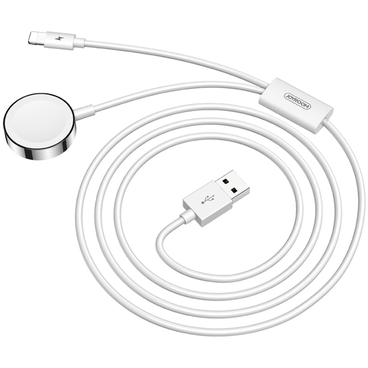 JOYROOM S-IW002 Ben Series 2-in-1 Magnetic Charge Cable for Apple Watch and iPhone (White, 1.5m)