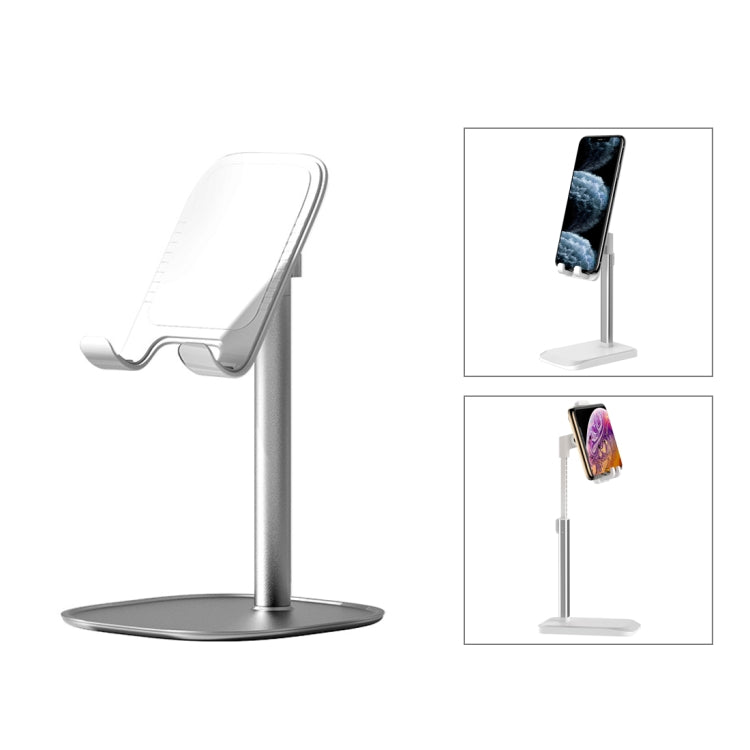 Adjustable Lifting 90 Degree Rotation ABS Stand Desktop Phone Tablet Holder(White) By ROCK RPH0944