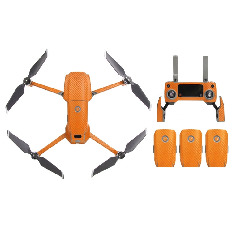 Waterproof Carbon Fiber Sticker Kit for DJI Mavic 2 Pro / Zoom (Orange)