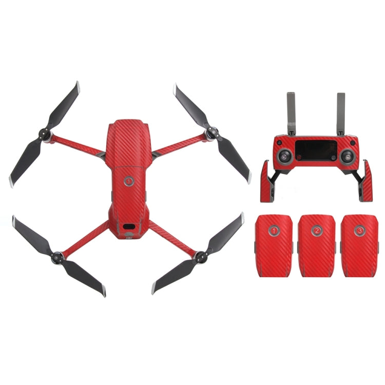 Sunnylife Carbon Fiber Waterproof All-surround 3D PVC Sticker Kit for DJI Mavic 2 Pro / Zoom Drone Quadcopter(Red) - Enhance and Protect Your DJI Mavic 2 Pro/Zoom Drone