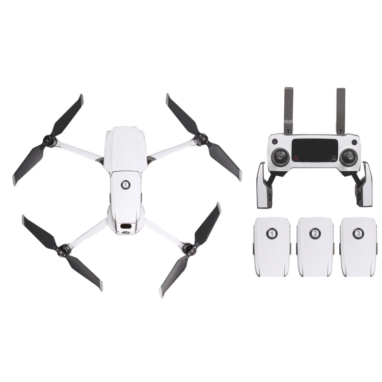 Sunnylife Carbon Fiber Waterproof All-surround 3D PVC Sticker Kit for DJI Mavic 2 Pro / Zoom (White)