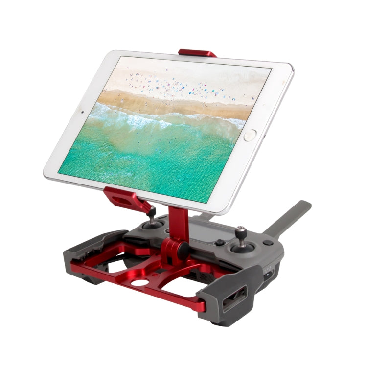 Adjustable Full Aluminum Alloy Smartphone & Tablet Holder with Foldable Design for DJI Drones and CrystalSky Monitor (Red)