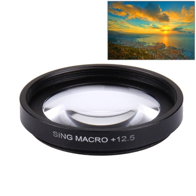 JUNESTAR Professional 37mm 12.5X Macro Lens Filter + Lens Protective Cap for GoPro & Xiaomi Xiaoyi Yi Sport Action Camera