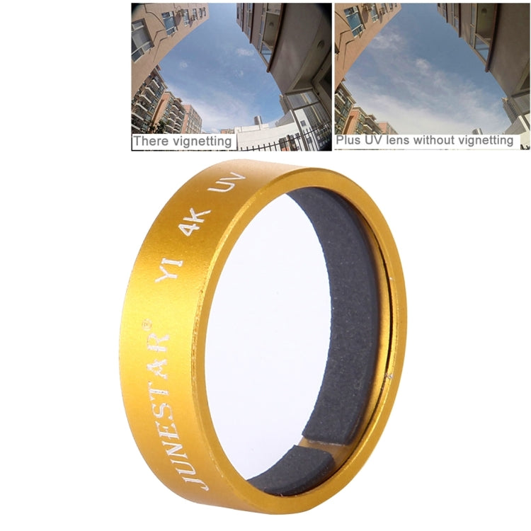 JUNESTAR Professional UV Filter for Xiaomi Xiaoyi Yi II 4K Sport Action Camera (Gold)