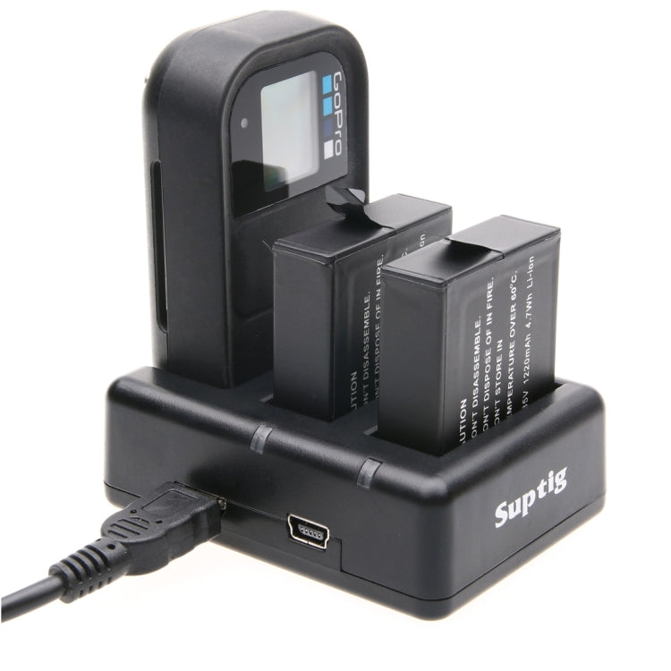 Dual Charger with USB Cable for GoPro HERO7 Black /6 /5 (AHDBT-501), Batteries not included (Black)