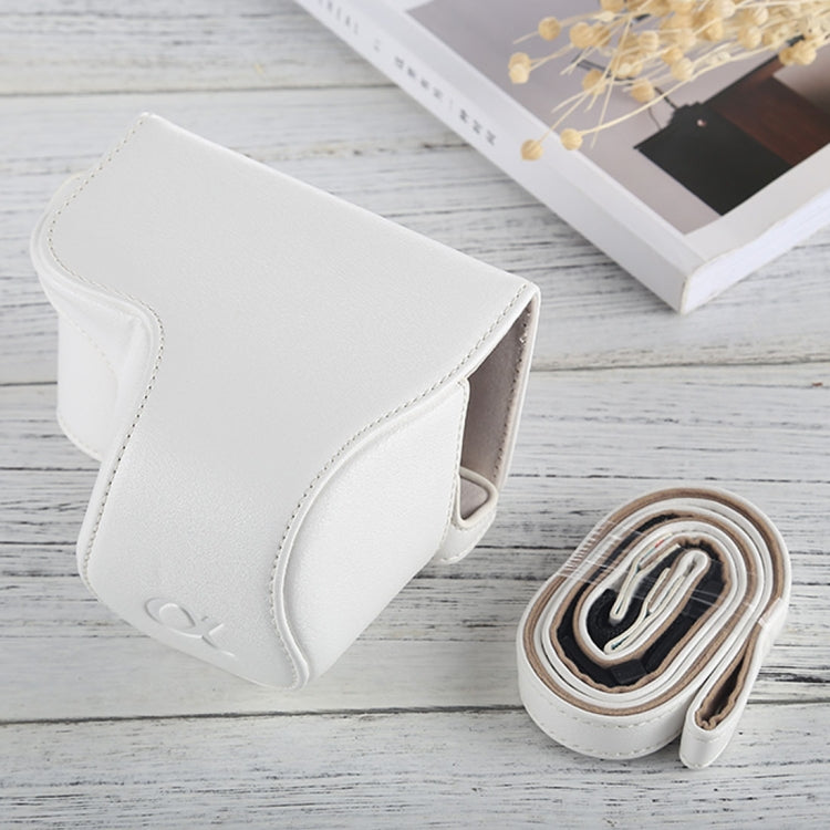 PU Leather Camera Case Bag with Strap for Sony A6000 / A6300 / Nex 6 (White)