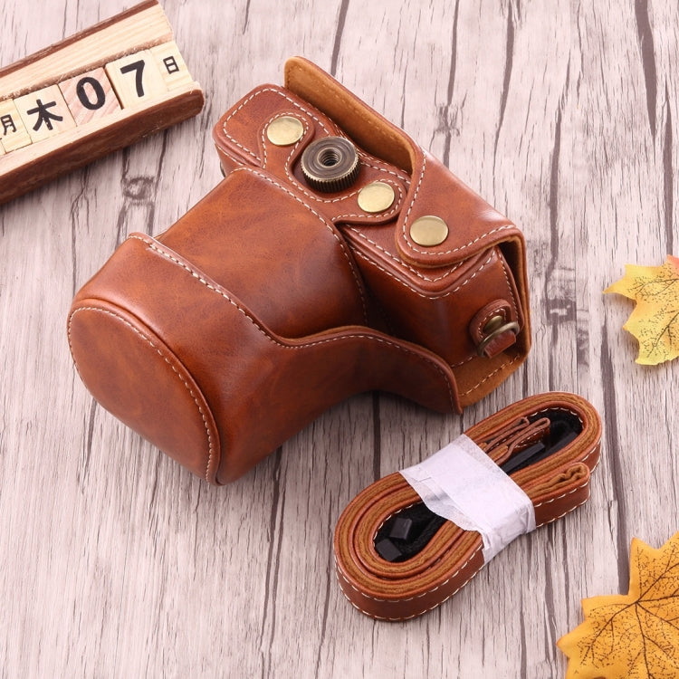 Brown PU Leather Camera Case Bag with Strap for Canon EOS M10
