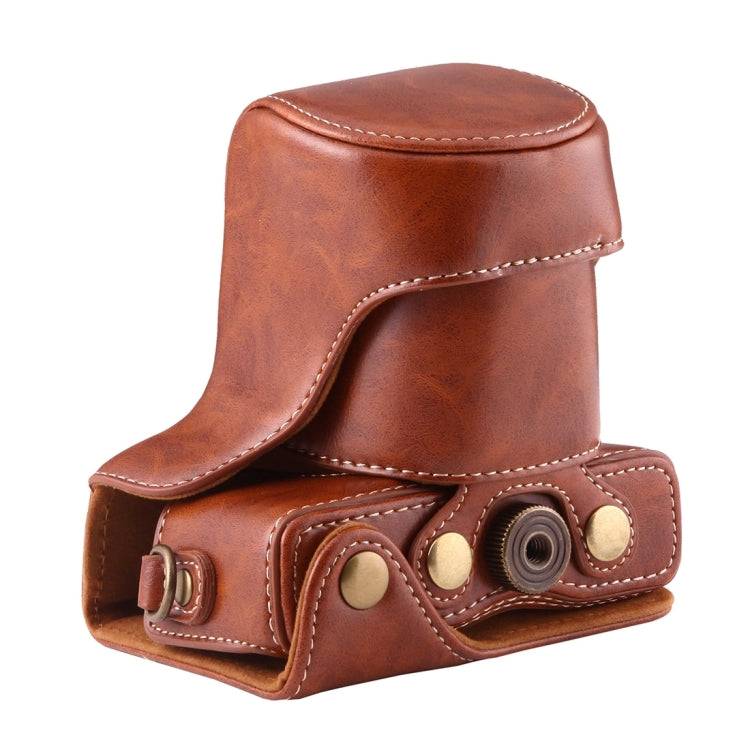 Brown PU Leather Camera Case Bag with Strap for Canon EOS M10