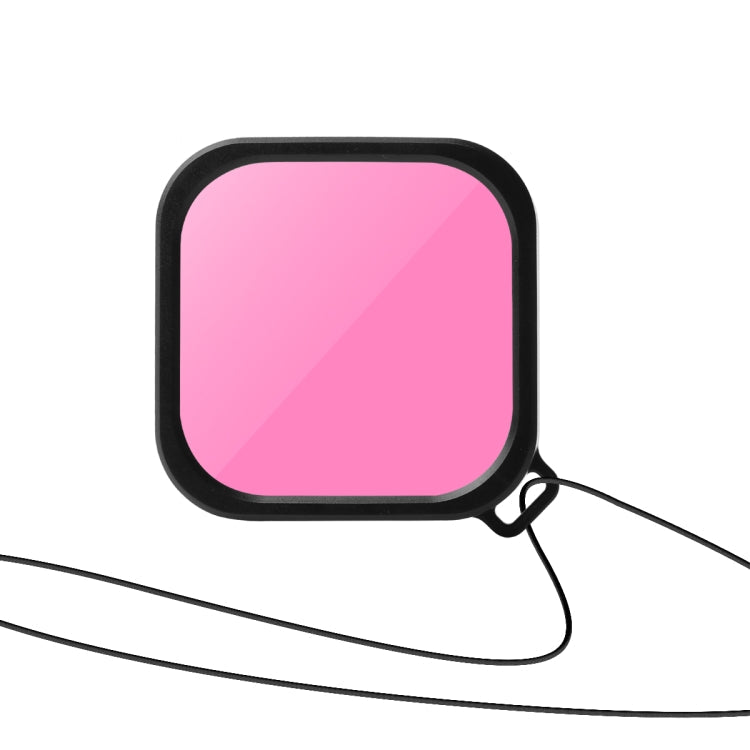Waterproof Case with Touch Back Cover and Color Lens Filter for GoPro HERO10 Black / HERO9 Black (Pink)