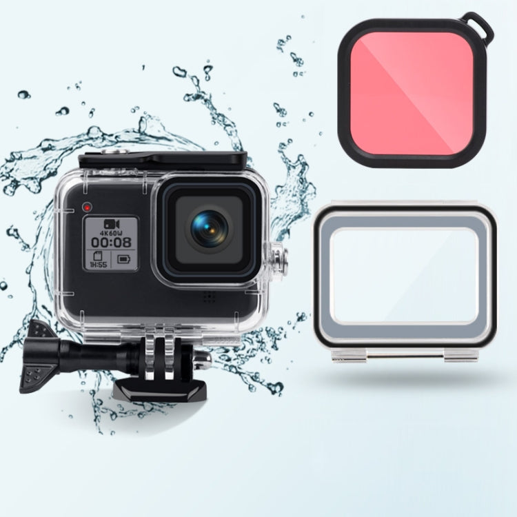 GoPro HERO8 Black 45m Waterproof Case and Color Lens Filter Set (Pink)