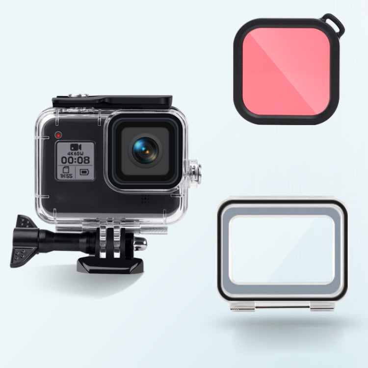 GoPro HERO8 Black 45m Waterproof Case and Color Lens Filter Set (Pink)