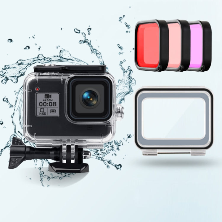 GoPro HERO8 Black 45m Waterproof Case with Touch Back Cover and Color Filters