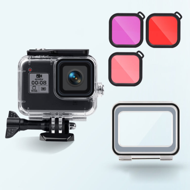 GoPro HERO8 Black 45m Waterproof Case with Touch Back Cover and Color Filters