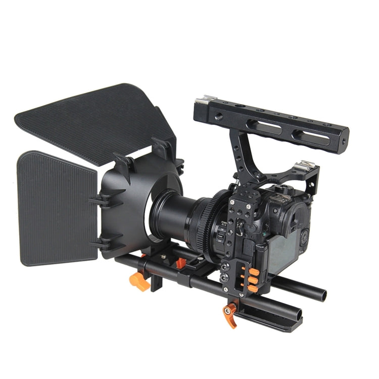 YELANGU YLG1105A A7 Cage Set with Video Camera Stabilizer, Follow Focus, and Matte Box for Sony Cameras (Orange)