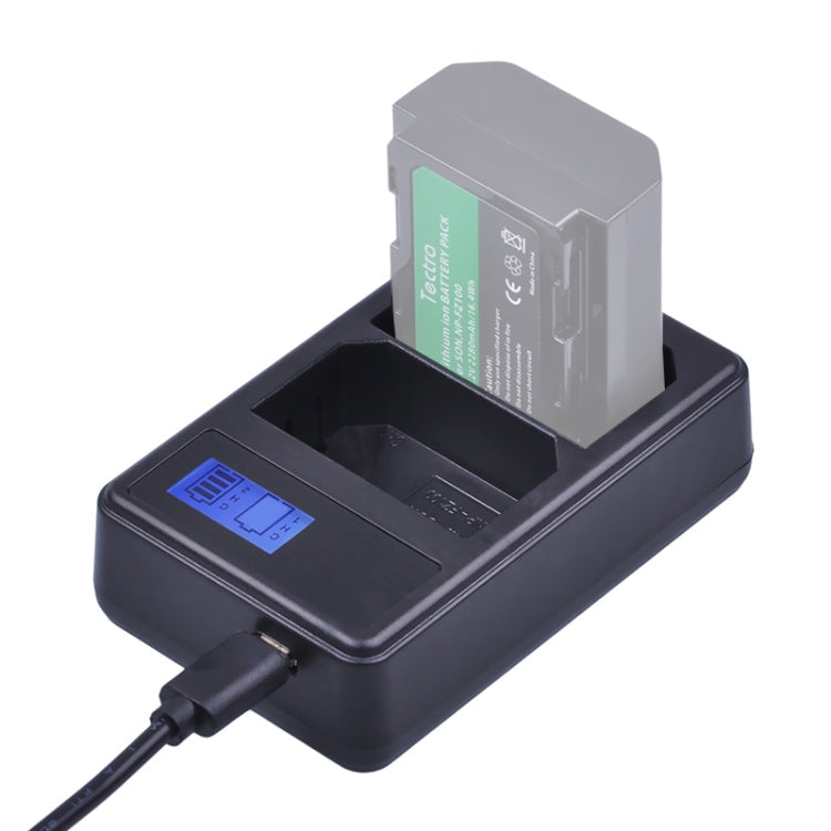 LCD Display Battery Charger for Sony A9 (ILCE-9) and NP-FZ100 Battery with USB Port