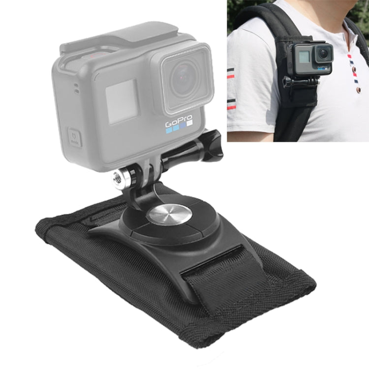 360 Degree Rotating Quick Release Strap Mount Shoulder Backpack Mount for GoPro and Action Cameras (Black)