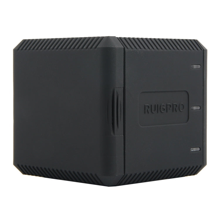 RUIGPRO USB Triple Batteries Charging Box with LED Indicator Light for GoPro HERO6/5 (Black)