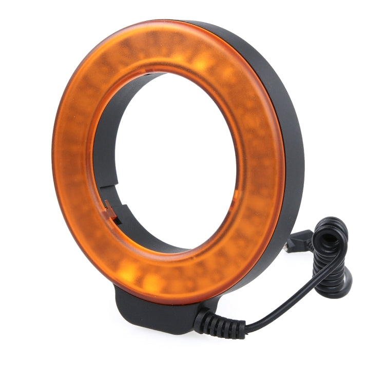 Circular LED Flash Light for Macro Photography with 48 LED Lights & 6 Adapter Rings (Orange)