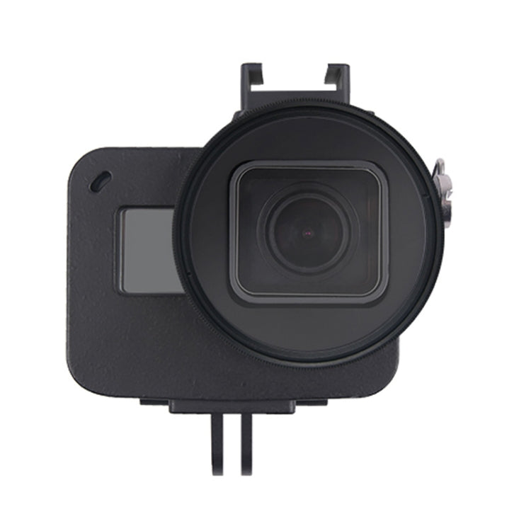 GoPro HERO7 Black /6 /5 Housing Shell with CNC Aluminum Alloy Protective Cage and 52mm UV Lens (Black)