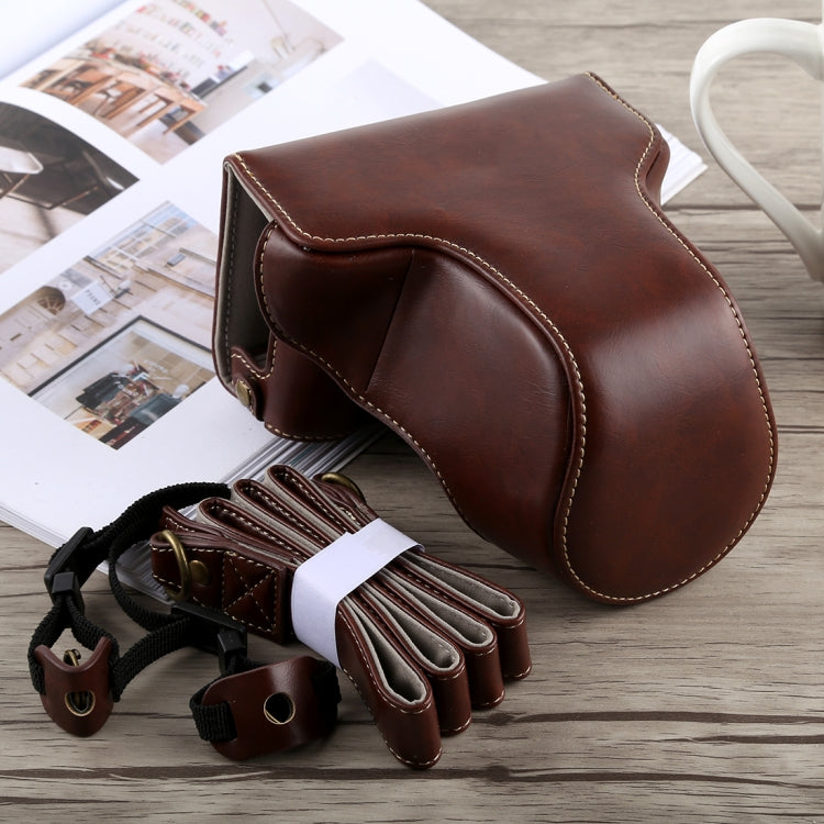 Camera PU Leather Case Bag with Strap for Fujifilm X-A5 (Coffee)