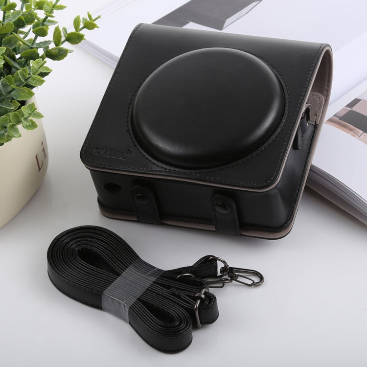 Black Retro Style PU Leather Camera Case Bag with Strap for FUJIFILM instax SQUARE SQ6