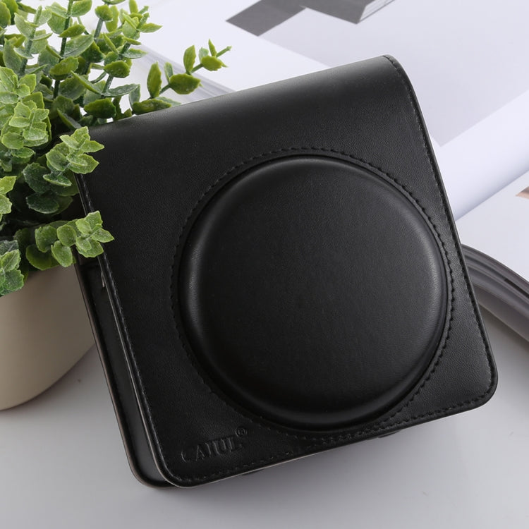 Black Retro Style PU Leather Camera Case Bag with Strap for FUJIFILM instax SQUARE SQ6