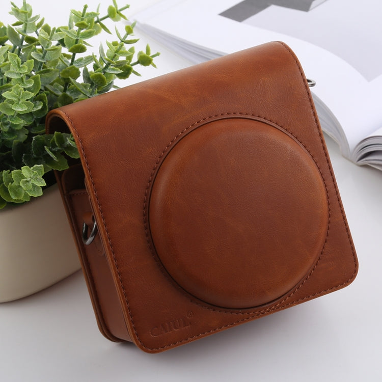 Retro Style Full Body Camera PU Leather Case Bag for FUJIFILM instax SQUARE SQ6 (Brown)
