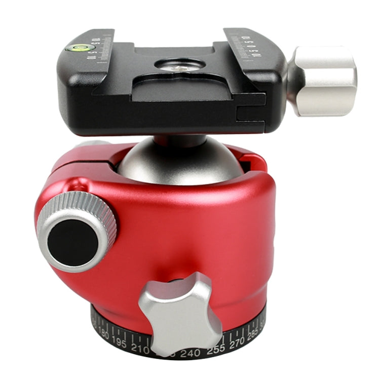 FITTEST X4 Low Center of Gravity Panoramic Ball Head with Quick Release Plate for DSLR & Digital Cameras, Load Max 10kg (Red)