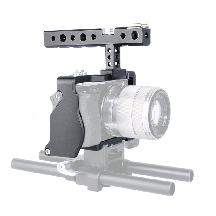 YELANGU C6 Camera Video Cage Handle Stabilizer for Sony A6000 / A6300 / A6500 / A6400 - Black