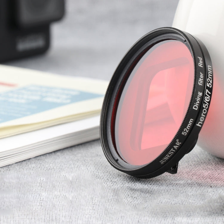 RUIGPRO Red Color Lens Filter for GoPro HERO 7/6/5 - Professional 52mm Filter with Adapter Ring & Lens Cap