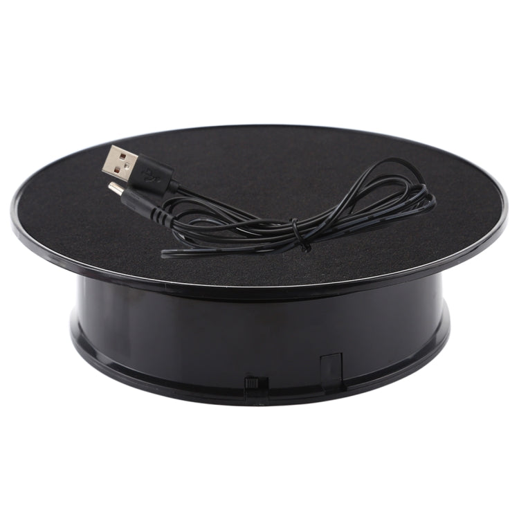 Rotating 20cm Electric Turntable Display Stand - Black