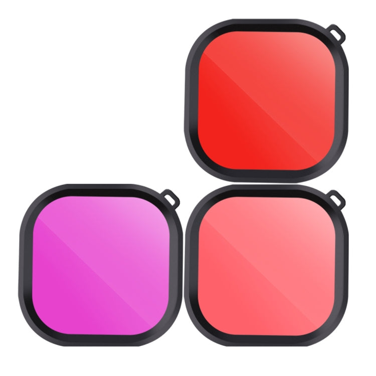 Pink Purple Red 3 Color Square Housing Diving Lens Filter Kits for GoPro HERO8 Black Original Waterproof Housing - Enhance Your Underwater Photography