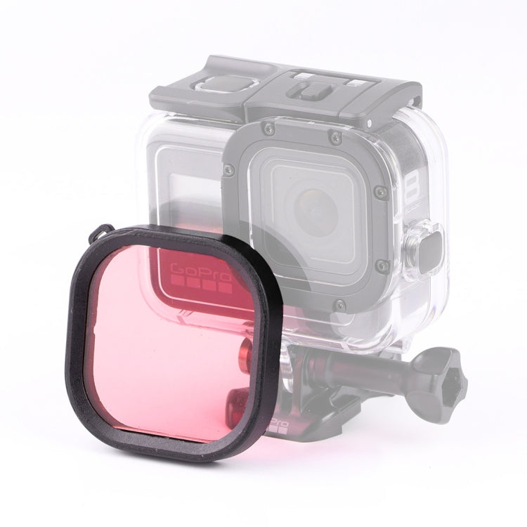 Square Diving Color Lens Filter for GoPro HERO8 Black Original Waterproof Housing (Pink)