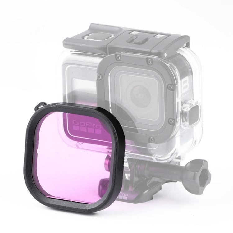 Diving Color Lens Filter for GoPro HERO8 Black Original Waterproof Housing (Purple, Red, and Pink Filters)