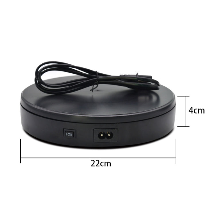 Electric Rotating Turntable Display Stand for Live Video Shooting and Product Showcasing (Black 22cm)