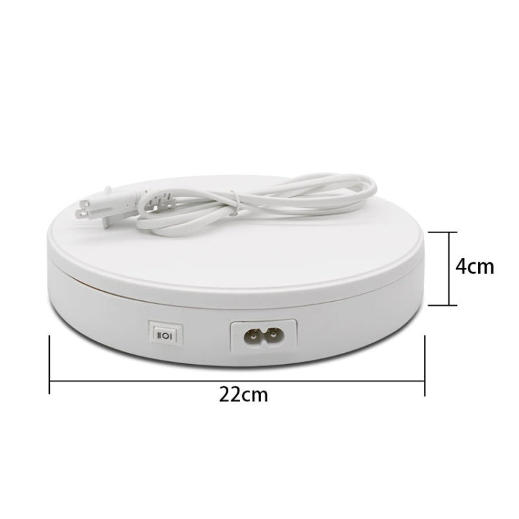 Electric Rotating Turntable Display Stand for Live Video Shooting and Jewelry and Shoes Display 22cm White