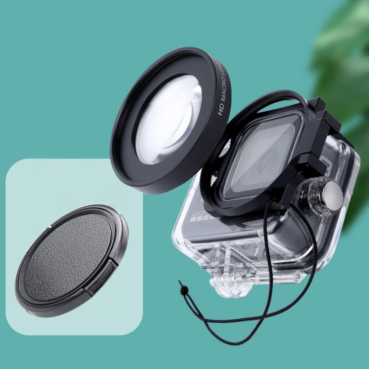 58mm 16X Macro Lens Dive Housing Filter + Waterproof Case for GoPro HERO8 by RUIGPRO