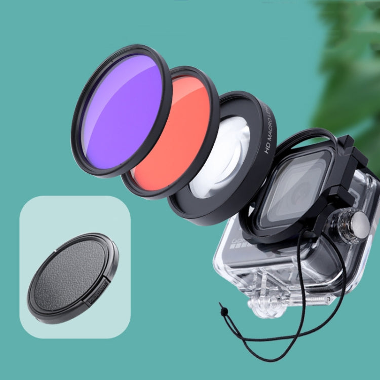 Underwater Photography Kit for GoPro HERO8 - Macro Lens and Diving Filters with Waterproof Case
