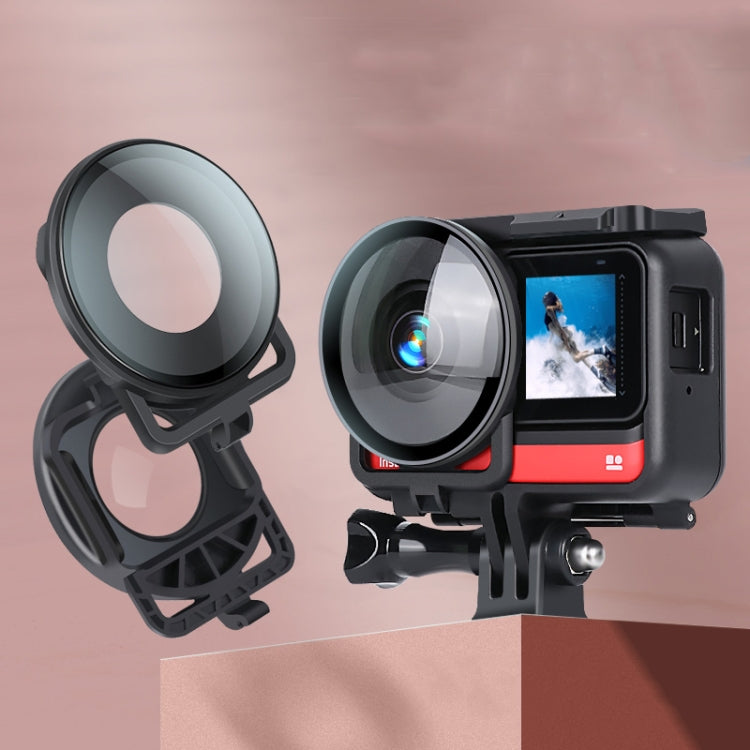 Insta360one R Panoramic Camera Lens Guard with Waterproof Protective Glass Cover (Black)