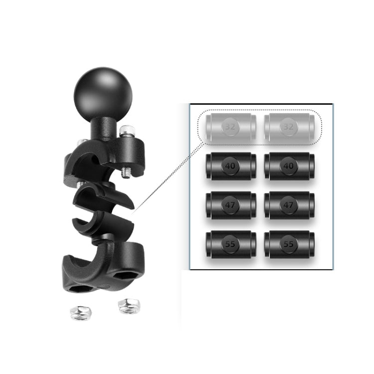25mm Motorcycle Rearview Mirror Camera Mount for GoPro and DJI Osmo Action (Black)