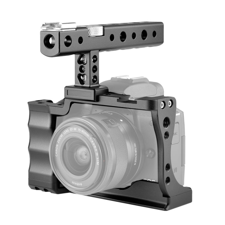 YELANGU C14 YLG0714A Video Camera Cage Stabilizer with Handle for Canon EOS M50 in Black