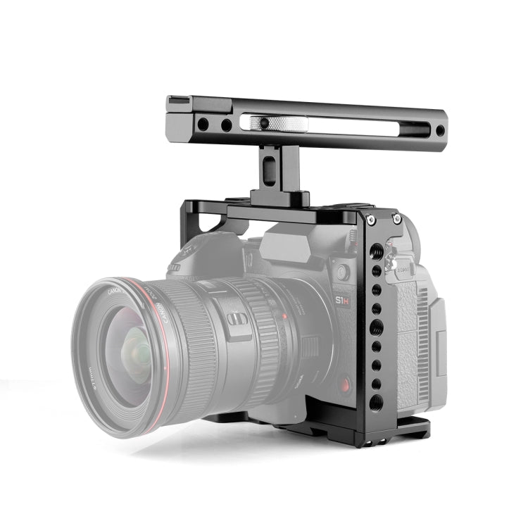 YELANGU C18 YLG0915A-B Video Camera Cage Stabilizer with Handle for Panasonic Lumix DC-S1H/S1/S1R (Black)