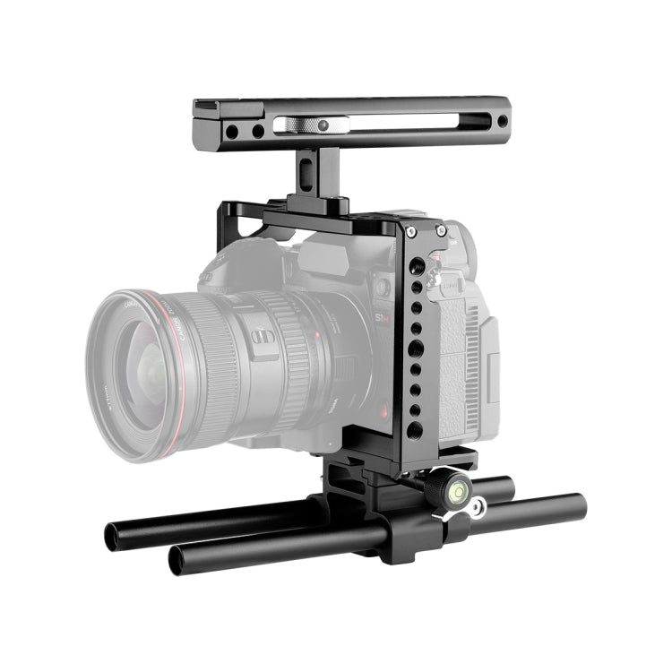 YELANGU C18 Video Camera Cage Stabilizer for Panasonic Lumix DC-S1H / DC-S1 / DC-S1R (Black)