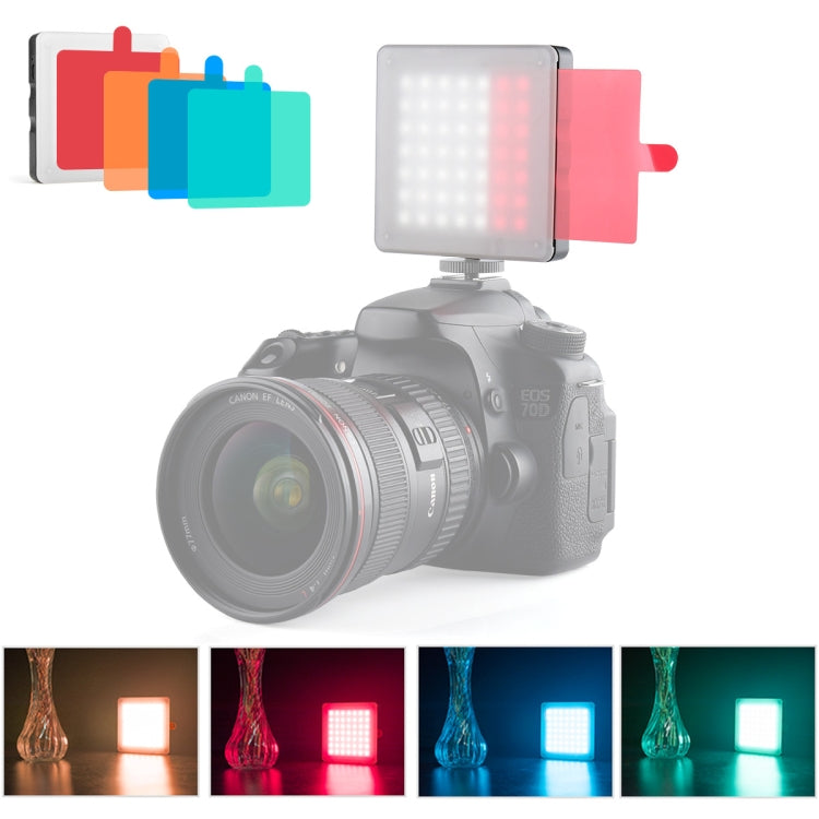 YELANGU Portable 49 LEDs Fill Light with 6 Color Filters (Black) - Elevate Your Phone Photography
