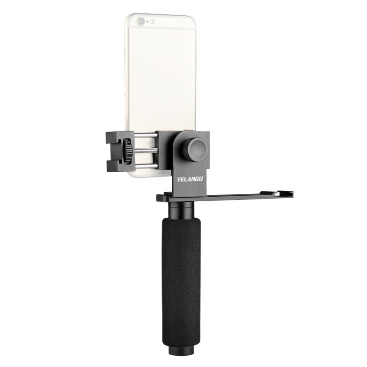 YELANGU PC08 Handheld Grip Holder with Mobile Phone Metal Clamp (Black)
